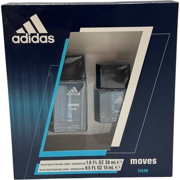 Adidas Gift Set Eau de Toilette Natural Spray 1.0 fl oz and .5 fl oz Moves Him - Picture 1 of 3